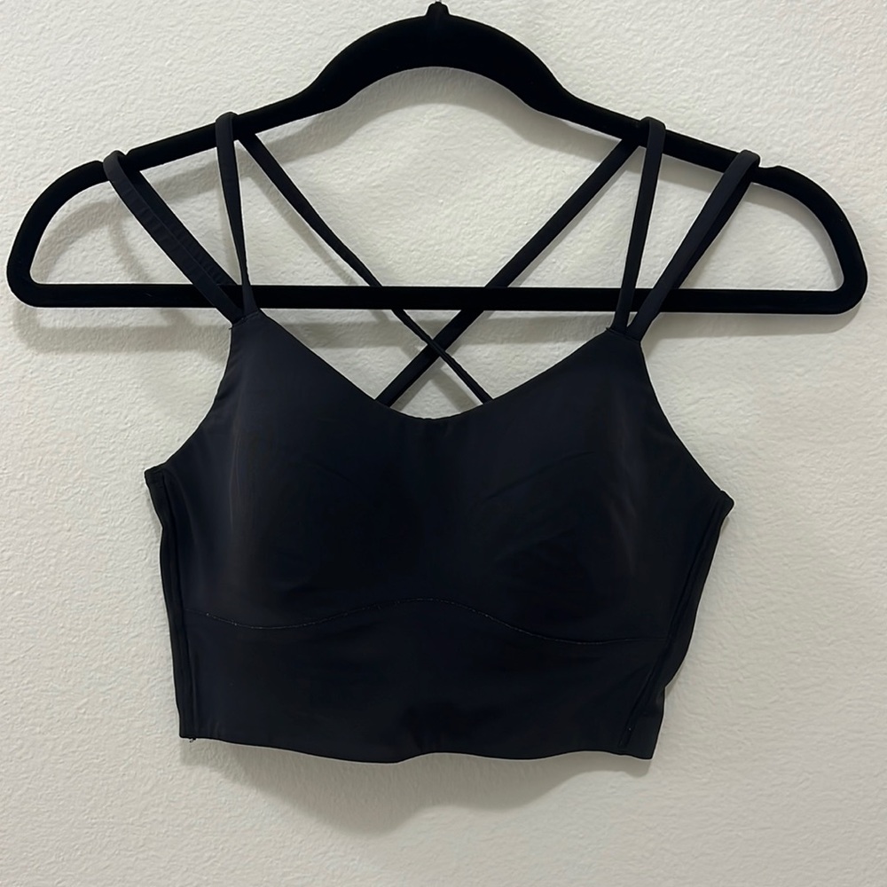 Lululemon Like A Cloud Bra Black Strappy Sports Bra Size 10